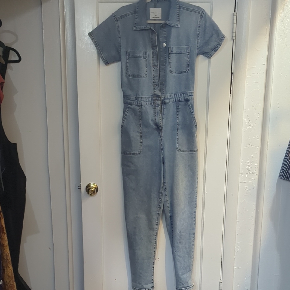 Celebrity Pink Women's Light Blue Denim Overalls